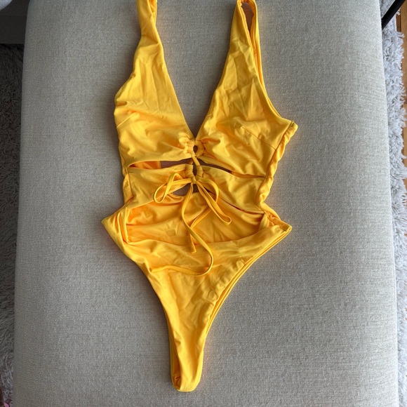 Yellow one piece bathing suit - Picture 2 of 4